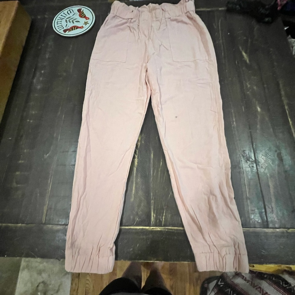 Pink and black baggy pants